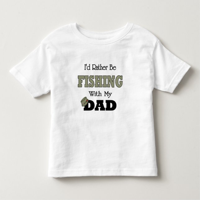 Camiseta De Bebé Preferiría pescar con papá (Anverso)