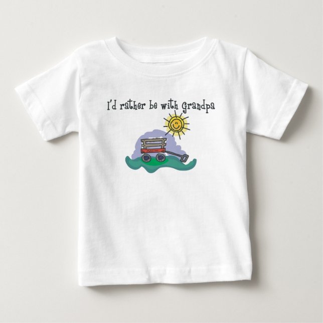 Camiseta De Bebé ¡Prefiero estar con el abuelo! (Anverso)