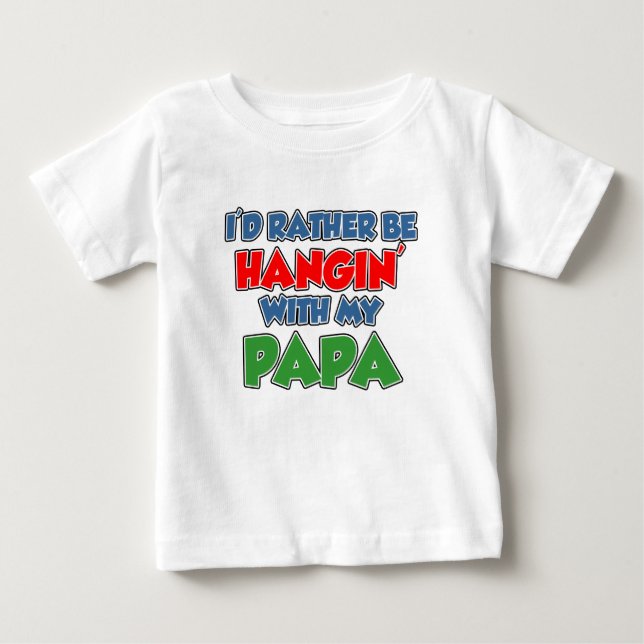 Camiseta De Bebé Prefiero Estar Con Papá (Anverso)