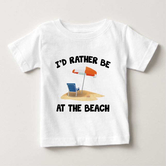 Camiseta De Bebé Prefiero Estar En La Playa (Anverso)