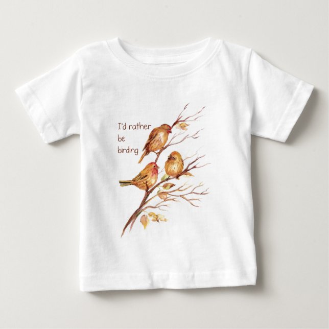 Camiseta De Bebé Prefiero ser pájaros, pájaros, gorriones (Anverso)
