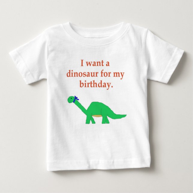 Camiseta De Bebé Prendas de dinosaurio de cumpleaños (Anverso)