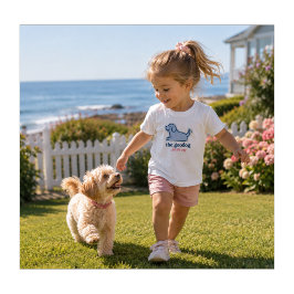 Camiseta De Bebé Preppy Blue Seersucker Amante de Perros Niña Toddl