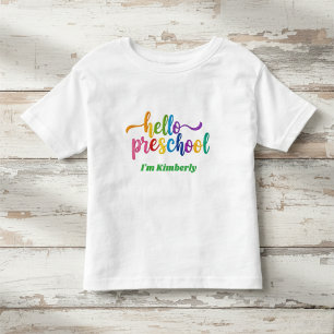 Camiseta De Bebé Preschool Shirt, Hello Preschool, First Day 
