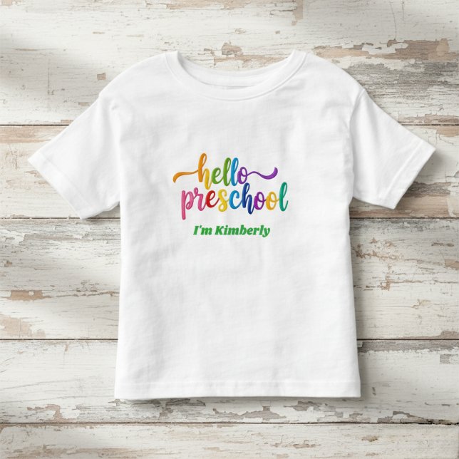 Camiseta De Bebé Preschool Shirt, Hello Preschool, First Day  (Subido por el creador)