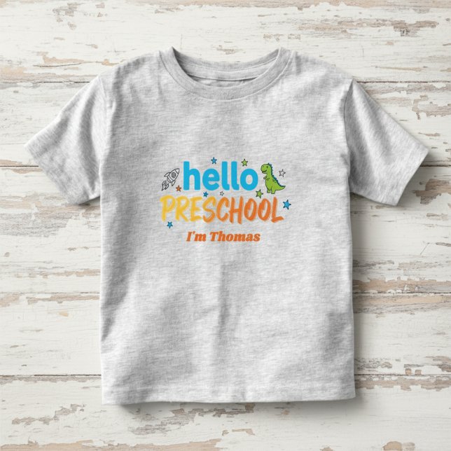 Camiseta De Bebé Preschool Shirt, Hello Preschool, First Day  (Subido por el creador)