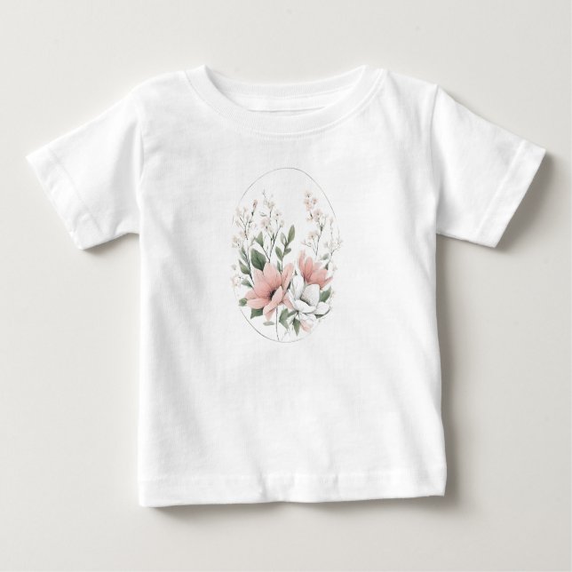 Camiseta De Bebé Primavera 4 flores, ramo, floral, incipiente, temp (Anverso)