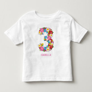 Camiseta De Bebé Primavera Flores Jardín Chica Rosado Tercer Fiesta