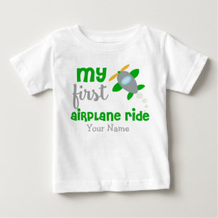 Camiseta De Bebé Primer avión de viaje personalizado