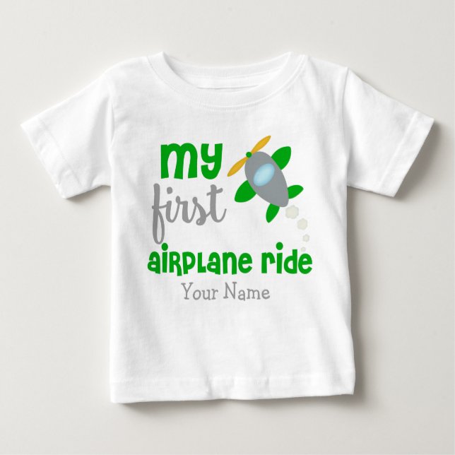 Camiseta De Bebé Primer avión de viaje personalizado (Anverso)