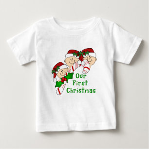 Camiseta De Bebé Primer bastón de caramelo del navidad de los trí