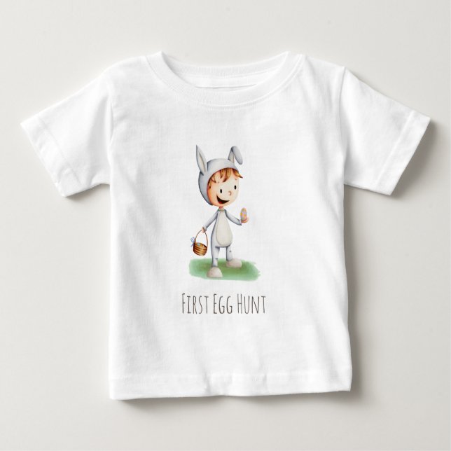 Camiseta De Bebé Primer bebé de caza de huevos en Pascua de Disfrac (Anverso)