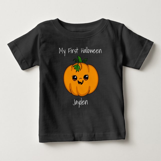 Camiseta De Bebé Primer bebé personalizado de Halloween (Anverso)