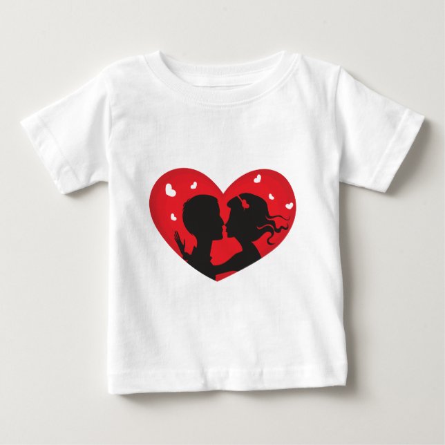 Camiseta De Bebé Primer beso (Anverso)