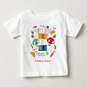 Camiseta De Bebé Primer Cinco de Mayo Personalizado del Bebé