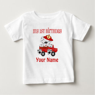 Camiseta De Bebé Primer coche de bomberos del cumpleaños