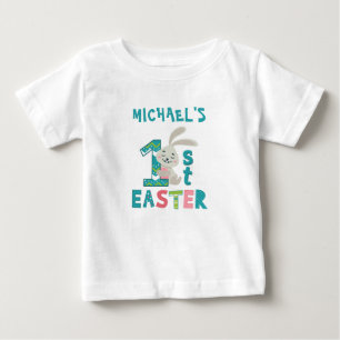 Camiseta De Bebé Primer conejo de Pascua personalizado 1º