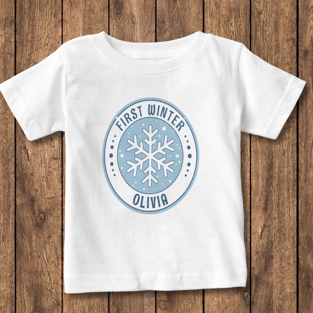 Camiseta De Bebé Primer copo de nieve de bebé en invierno (Subido por el creador)