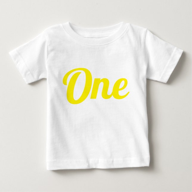 Camiseta De Bebé Primer cumpleaños amarillo (Anverso)