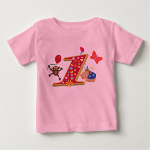 Camiseta De Bebé primer cumpleaños: Animales lindos y de la