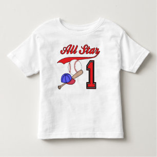 Camiseta De Bebé Primer cumpleaños de All Star Baseball
