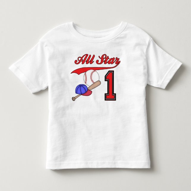 Camiseta De Bebé Primer cumpleaños de All Star Baseball (Anverso)