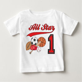 Camiseta De Bebé Primer cumpleaños de All Star Sports