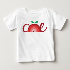 Camiseta De Bebé Primer cumpleaños de Boho Red Rainbow Apple