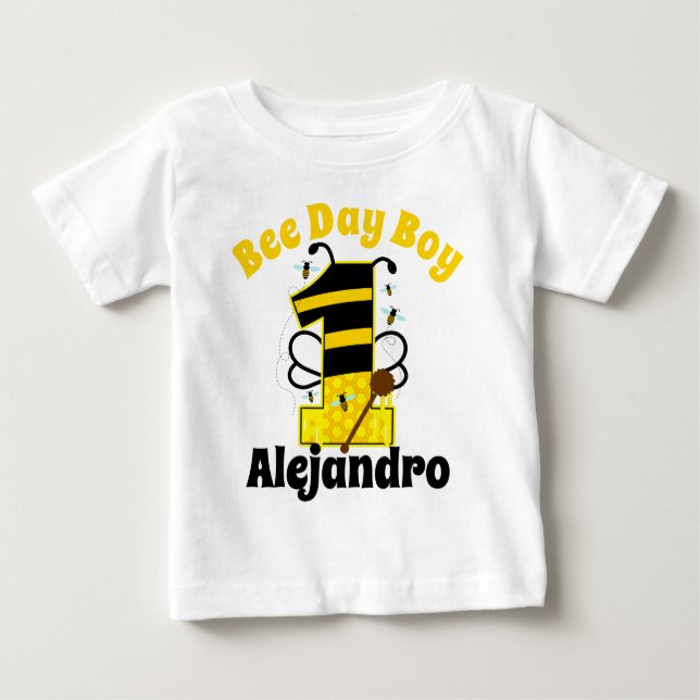 Camiseta De Bebé Primer cumpleaños de Boy Bee (Anverso)