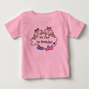 Camiseta De Bebé Primer cumpleaños de Chicas gemelos