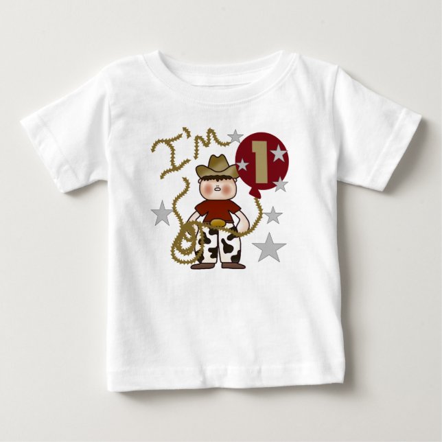 Camiseta De Bebé Primer cumpleaños de Cowboy (Anverso)