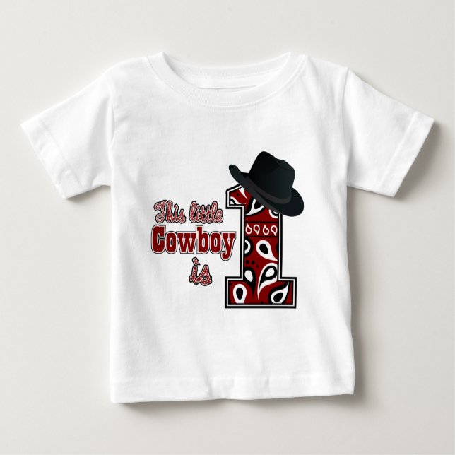 Camiseta De Bebé Primer cumpleaños de Cowboy (Anverso)