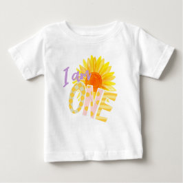 Camiseta De Bebé Primer cumpleaños de Cute Sunflower
