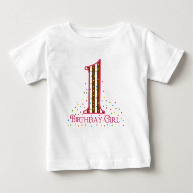 Camiseta De Bebé Primer cumpleaños de fiesta Sprinkles (Anverso)