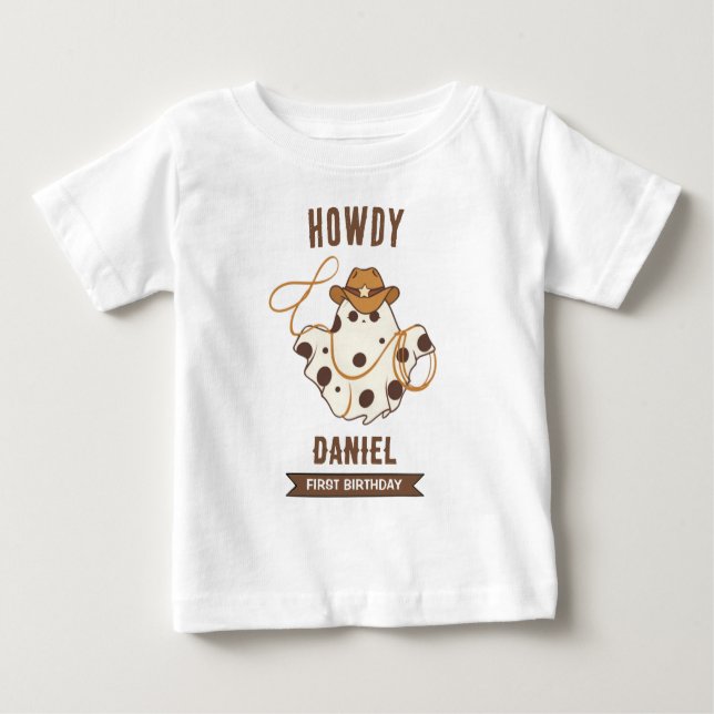 Camiseta De Bebé Primer cumpleaños de Ghost Cowboy (Anverso)