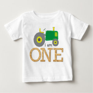 Camiseta De Bebé Primer cumpleaños de Green Tractor
