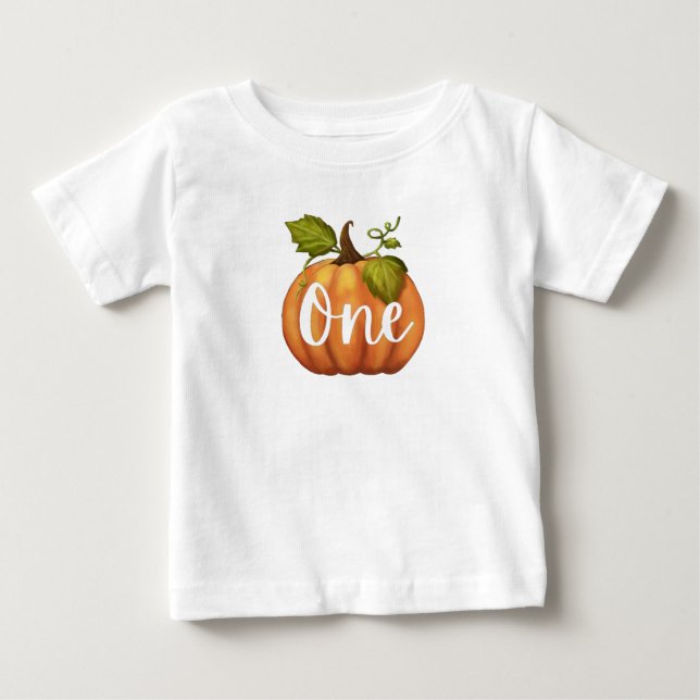 Camiseta De Bebé Primer cumpleaños de la calabaza (Anverso)