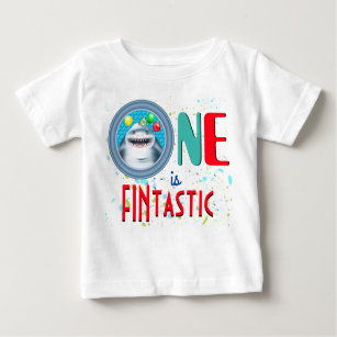 Camiseta De Bebé Primer cumpleaños de la Fintastic Shark