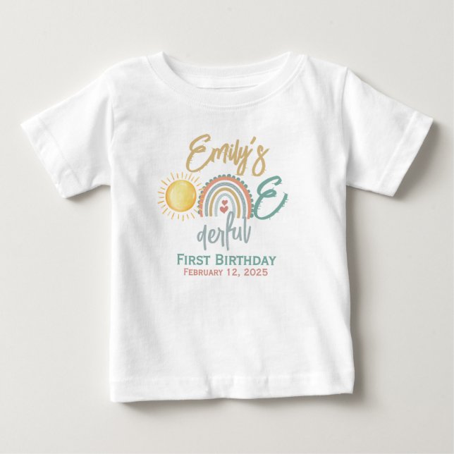 Camiseta De Bebé Primer Cumpleaños de la Niña Maravilloso (Anverso)
