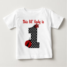 "Primer cumpleaños de Ladybug" MONOGRAM RUFFLE TEE