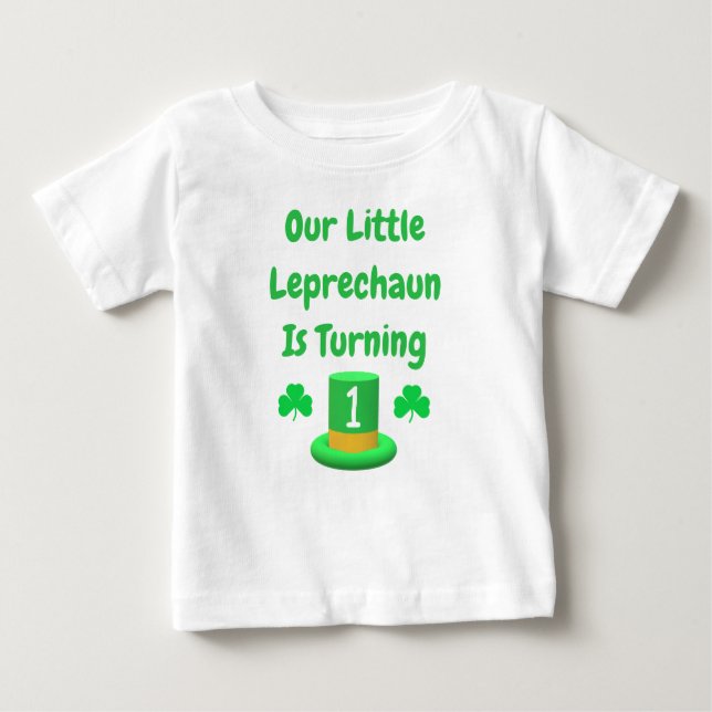 Camiseta De Bebé Primer cumpleaños de Little Leprechaun (Anverso)