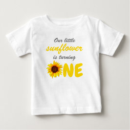 Camiseta De Bebé Primer cumpleaños de Little Sunflower