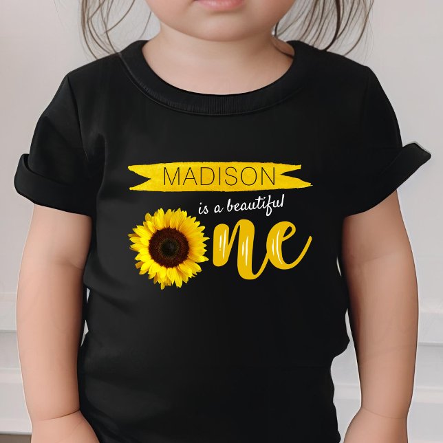 Camiseta De Bebé Primer cumpleaños de Little Sunflower (Subido por el creador)
