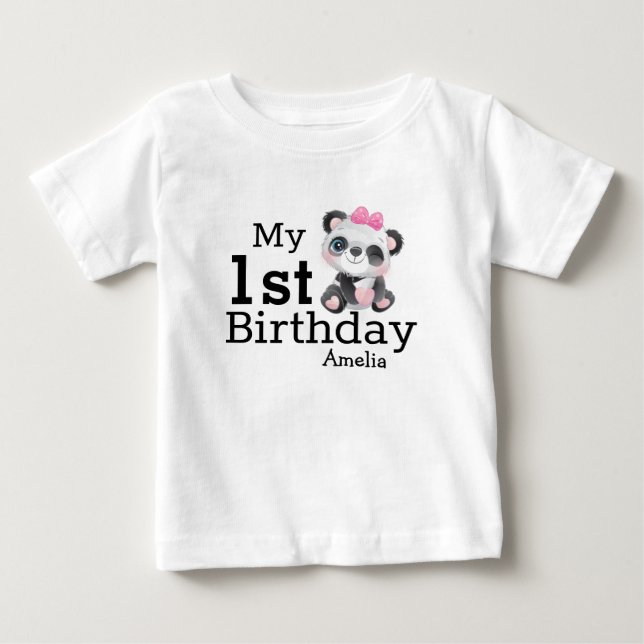 Camiseta De Bebé Primer cumpleaños de los Chicas personalizados del (Anverso)