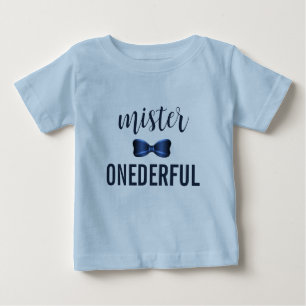 Camiseta De Bebé Primer cumpleaños de Mister OneMaravilloso Bow Tie
