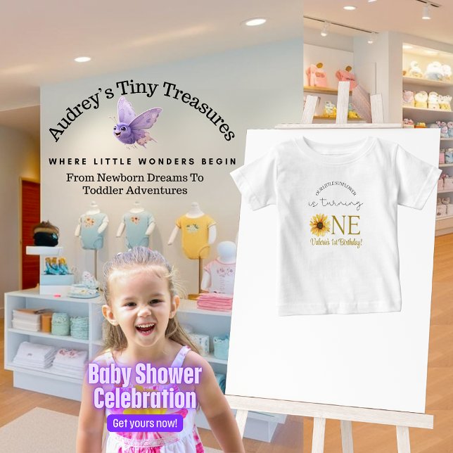 Camiseta De Bebé Primer cumpleaños de nuestro pequeño girasol (Subido por el creador)