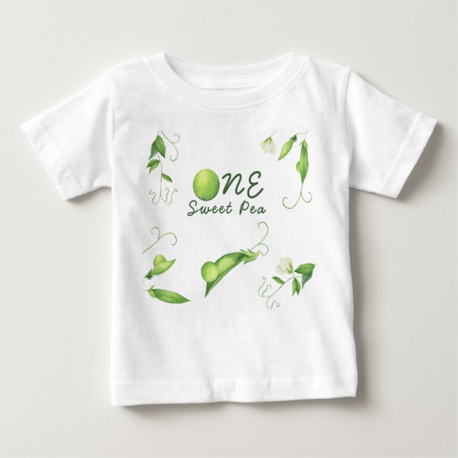 Camiseta De Bebé Primer cumpleaños de One Sweet Pea (Anverso)