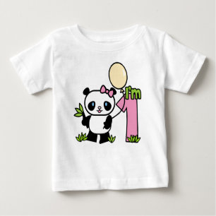 Camiseta De Bebé Primer cumpleaños de Panda Chica