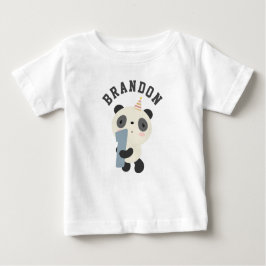 Camiseta De Bebé Primer cumpleaños de personalizable Cute Panda