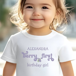 Camiseta De Bebé Primer cumpleaños de Purple Berry First Fairy